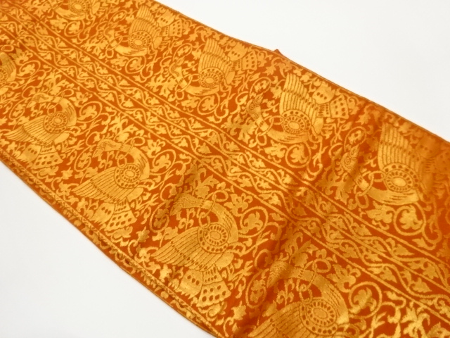 JAPANESE NAGOYA OBI / WOVEN FLOWER ARABESQUE